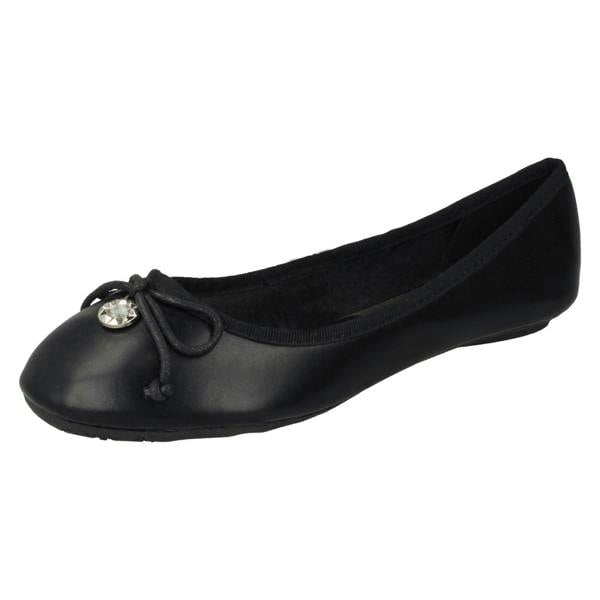 Spot On Ladies Spot On Flat Ballerina Shoes
