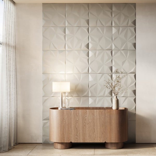 Wallsupply Ultralight Geo Lite 3D XPS Wall Panel Tiles Cashmere Beige - 8 pack, 2m2