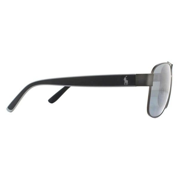 Polo Ralph Lauren Sunglasses PH3122 91576G Matte Dark Gunmetal Light Grey Mirror