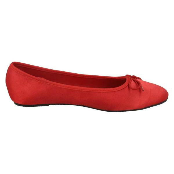 Spot On Ladies Spot On Satin Ballerinas