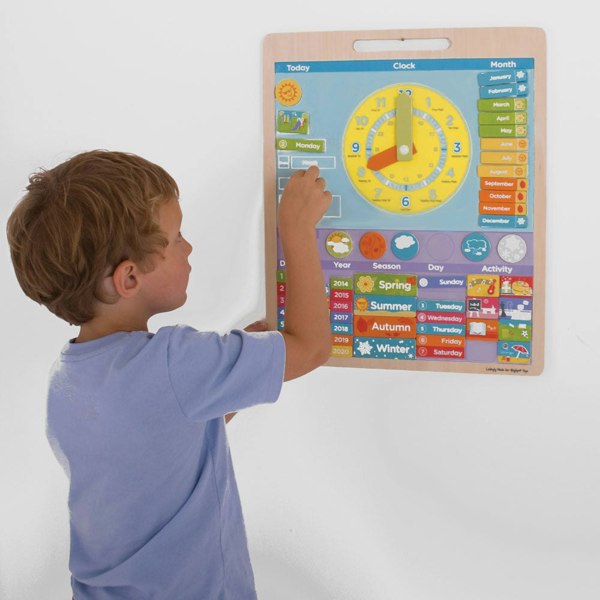 Bigjigs Toys Wooden Magnetic Weather Board - Includes 73 Play Pieces