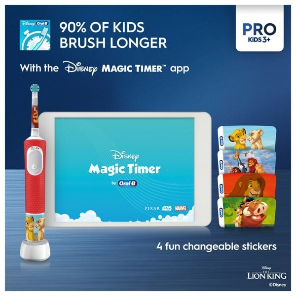 Oral-B Pro Kids Lion King Electric Toothbrush Designed By Braun - Red