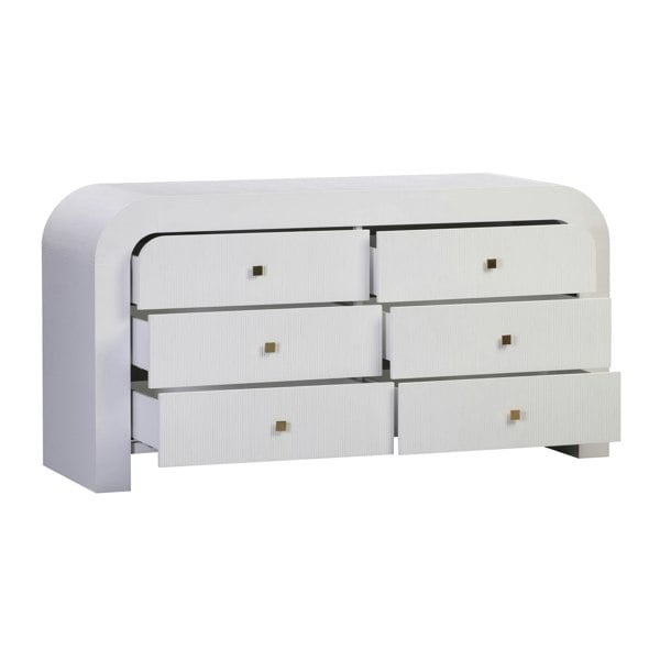 Furniture Edit Hump 6 Drawer White Dresser Sideboard With Drawers