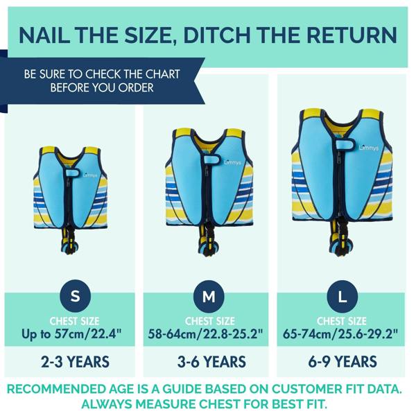 Limmys Premium Neoprene Swim Vest - Azure Blue