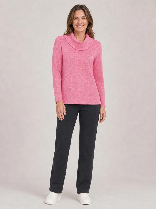 PennyPlain Cowl Top Long Sleeve - Azalea