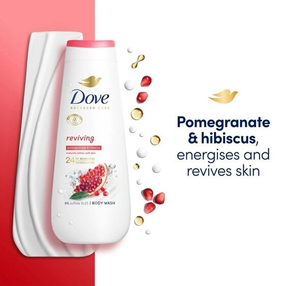 Dove Advanced Care Body Wash Reviving for 24Hrs Renewing Micromoisture, 3x225ml