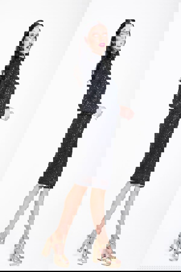 Gini London Black Sequin High Neck Bodycon Dress