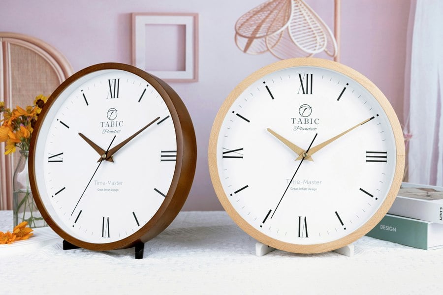 Tabic Time Clock - Planeteco Time Master - Roman numeral wall clock for home decor.