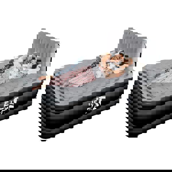 Get Fit Blow Up Air Bed With Built In Electric Pump - Headboard & Free Inflatable Pillow - King