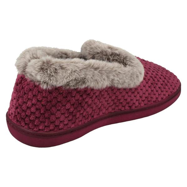 Padders Ladies Padders Textured Trimmed Full Slippers Misha
