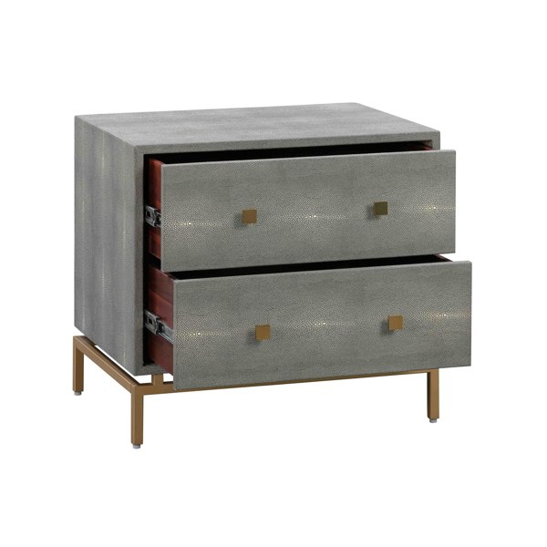 Furniture Edit Pesce Shagreen Nightstand Bedside Table