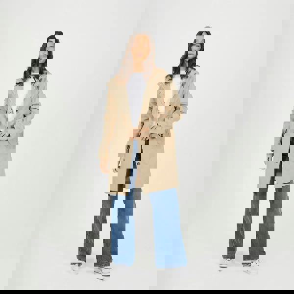 Brave Soul Stone Lightweight Parka Style Hooded Jacket - Stone Image 3