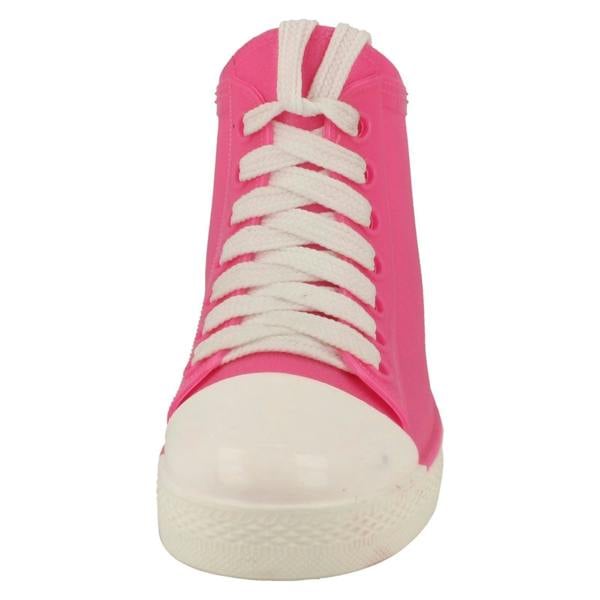Spot On Ladies Spot On Lace Up Sneaker Style Ankle Wellington Boots