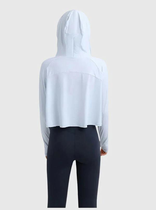Anniou UPF 50+ Hooded Cropped Shirt