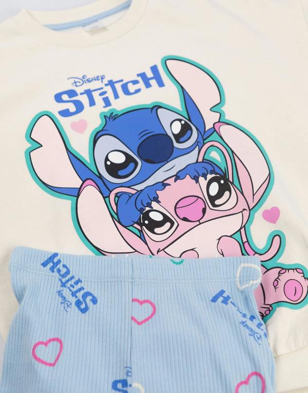 Vanilla Underground Disney Lilo & Stitch Girls Multicoloured Stitch Sweatshirt and Joggers Set