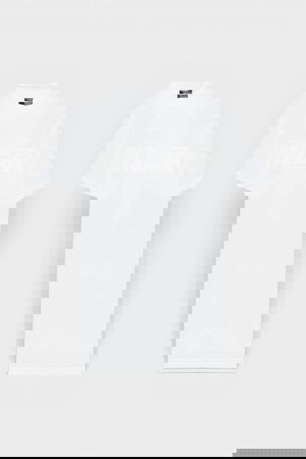 Mugler Logo Print Oversized Tee Warm White