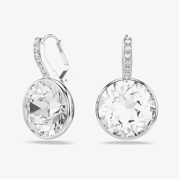 Swarovski Millenia Rhodium Plated Round White Crystal Drop Earrings 5731149