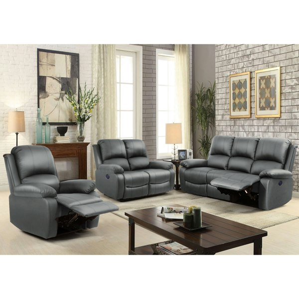 Comfy Living PU Leather Electric Reclining Sofa set