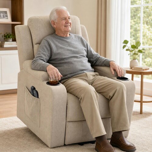 HOMCOM Riser Recliner Chair with Massage and Heat for Elderly