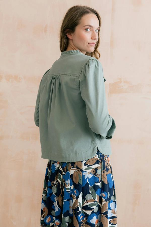 Lily & Me Seren Stretch Cotton Twill Jacket Silver Sage