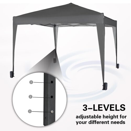 3x3m Pop up Gazebo Outdoor Patio Canopy Tent Grey 5