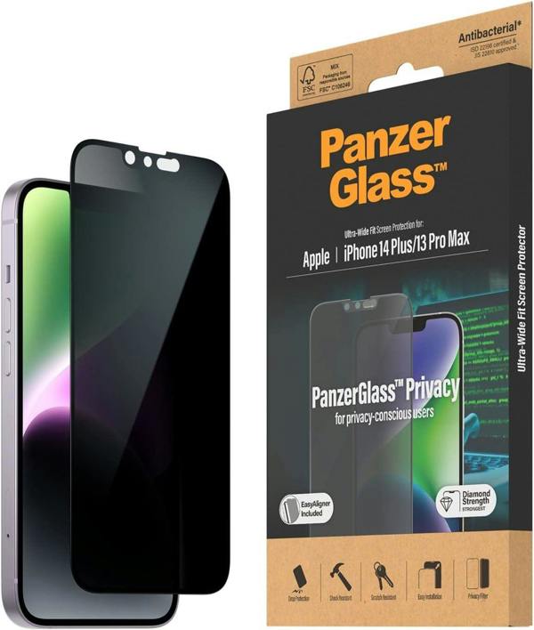PanzerGlass Panzer Glass Privacy Classic Fit Screen Protector for iphone 13 Pro Max/14 Plus 6.7" - P2769