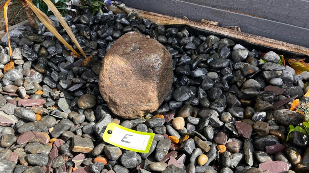 Drilled Natural Bouler E Solar Water Feature