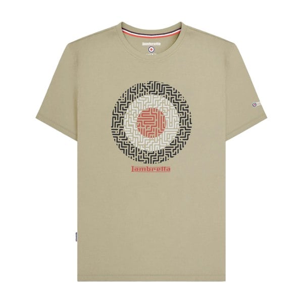 Lambretta Mens SS25 Geometric T-Shirt - Stone