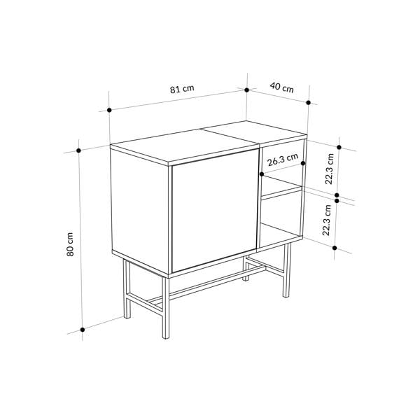 Decortie Storage Cabinet Push-to-Open Door Sideboard, Open Shelf,Metal Leg, Easy Assembly, Living-Dining Room