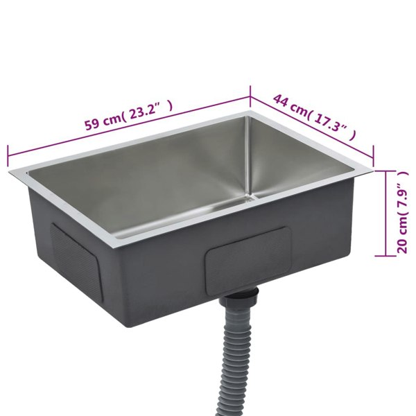 Berkfield Handmade Kitchen Sink Stainless Steel