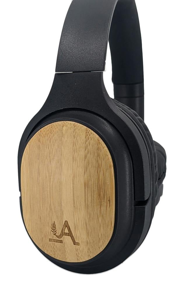 Accuratus Bio Sound - Rechargeable Bluetooth 5.0 Wireless Biodegradable Plant Based Resin Headphones/Headset - Charcoal Black