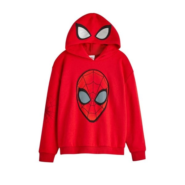 Spider-Man Childrens/Kids Face Hoodie - Red