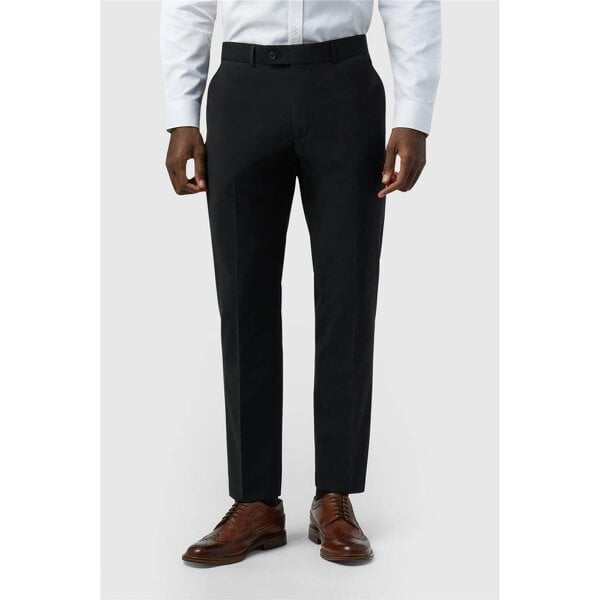 Alexandre Silver Alexandre Tailored Fit Black Wool Blend Stretch Trouser