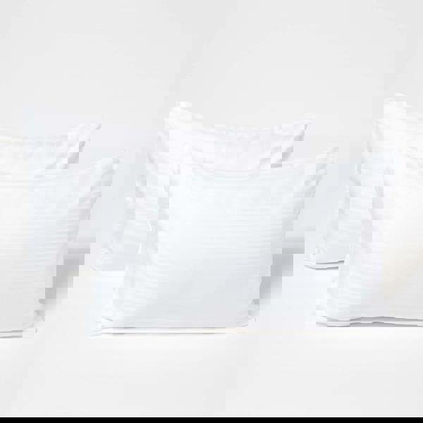 HOMESCAPES Silky 330 TC Egyptian Cotton Satin Stripe Kids' Pillowcases – 40 x 60 cm, 2 Pack