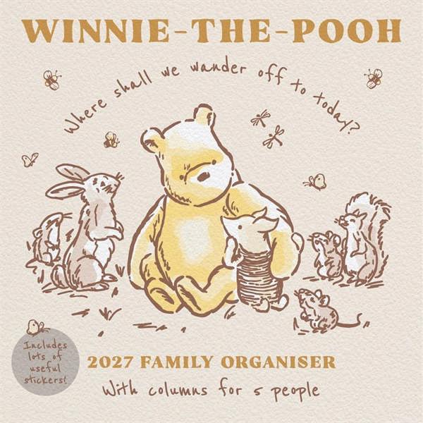 Disney, Winnie The Pooh Classic Family Planner 2027, Family Planners, Month To View, Entertainment, Gift