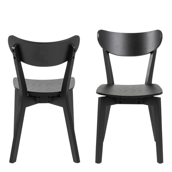 Wyld Haus Set of  2 Saffron Black Wooden Dining Chairs