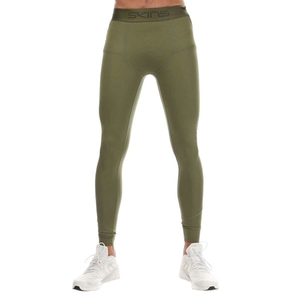 Skins Mens Series-2 Long Leggings - Khaki Green