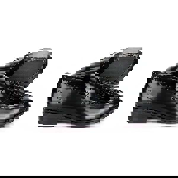 David WeJ Patent Leather Loafers with Tassels - Black