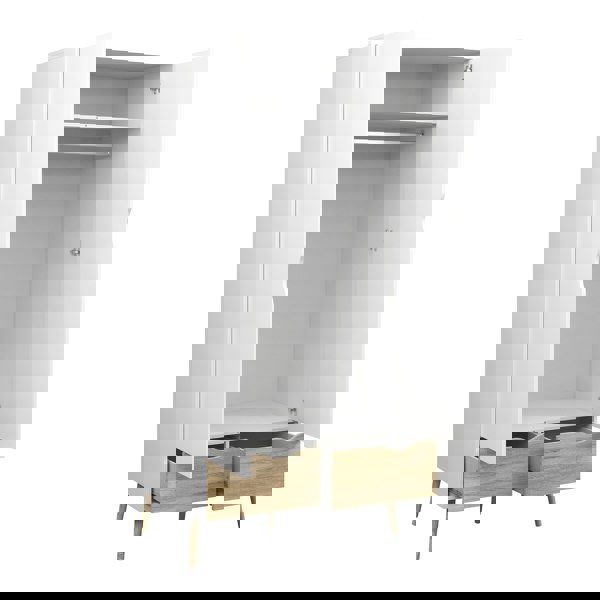 Furniture To Go Oslo Wardrobe 2 Doors 2 Drawers in White and Oak