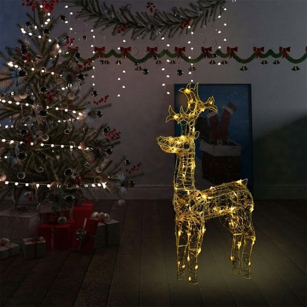 Berkfield Reindeer Christmas Decoration 90 LEDs 60x16x100 cm Acrylic