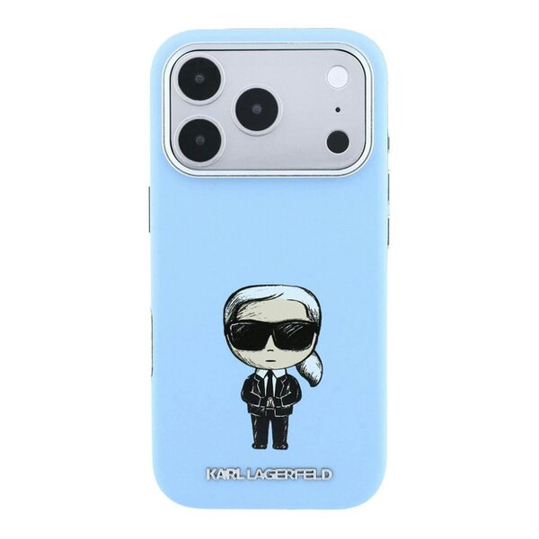 Karl Lagerfeld Smooth Karl Bodies Sketch Case with MagSafe for iPhone 17/18 Pro Max 6.9" Light Blue - KLHMP18X6PWKIKDB