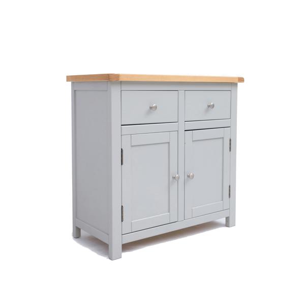 Cabinet Bits Argenta Light Grey 2 Drawer 2 Door Sideboard Chrome Knob