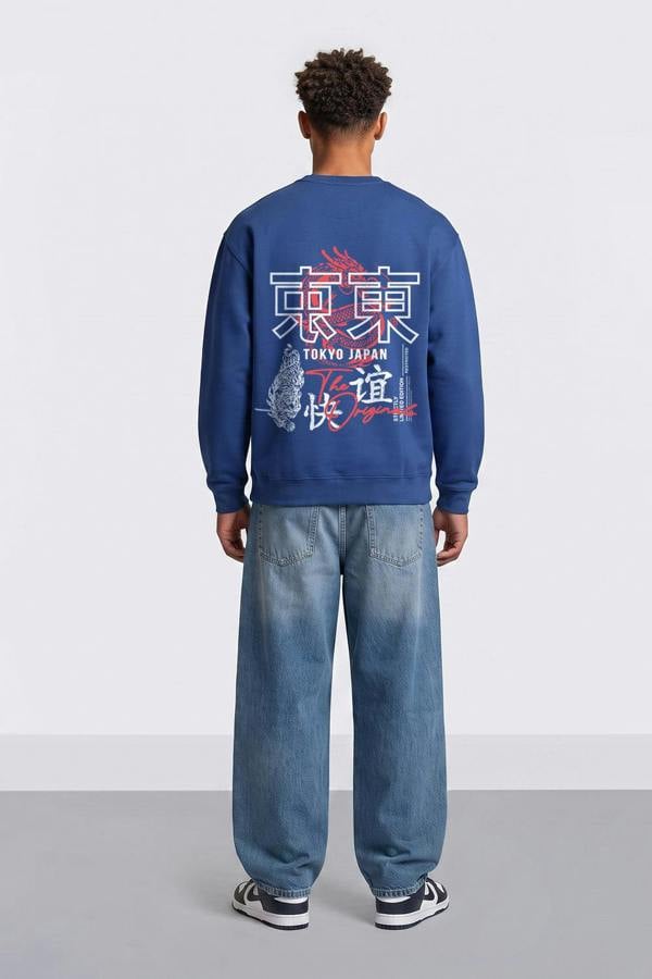 London Attitude Relaxed Fit Tokyo Dragon & Tiger Sweatshirt