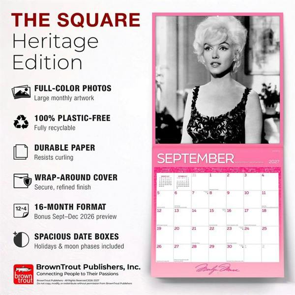 Marilyn Monroe Faces Calendar 2027, Wall Calendars, Month To View, Entertainment, Gift