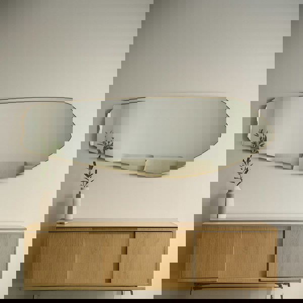 Exclusive Mirrors Modern Gold Metal Irregular Full Length Mirror 177cm x 61cm