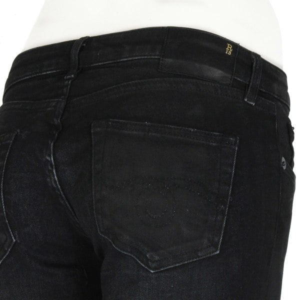 R13 black denim skinny fit jeans