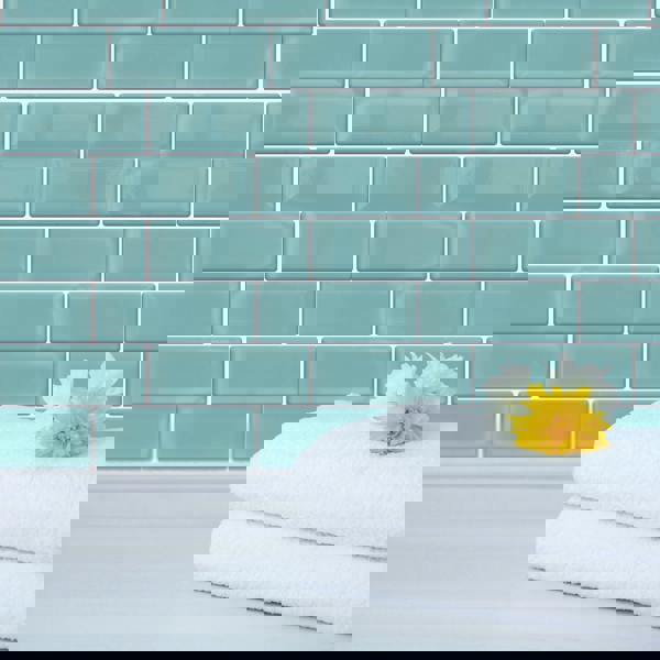 WALPLUS Capri Sea Glossy 3D Sticker Tile 30.5 x 15.4cm (12 x 6 in) - 12pcs in a pack