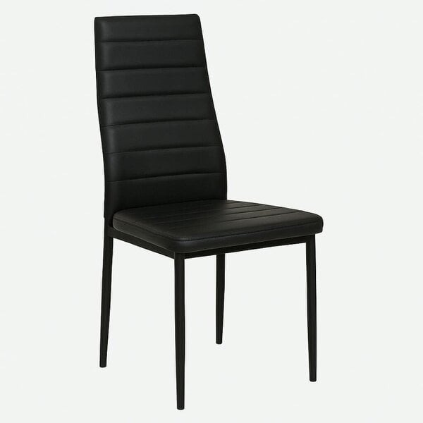 Kosy Koala Modern Round Dining Table With 4 Black Faux Leather Chairs Kitchen Furniture Set