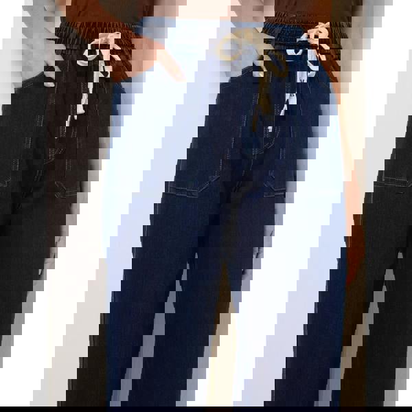 Blue Vanilla Contrast Drawstring Waist Wide Leg Trousers