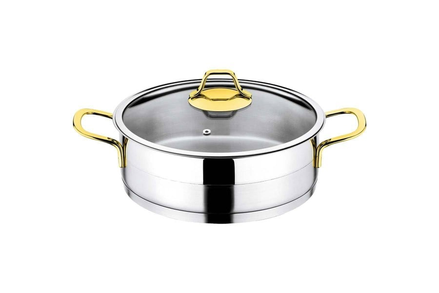 Rozi Luna Collection 6-piece Stainless Steel Sauté Pan Set (Gold Handles)